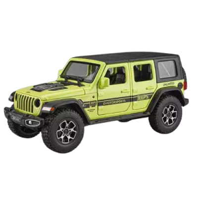 Jeep Wrangler Rubicon Green Color 1:32 Die Cast Collection Models Car Alloy Toy Vehicle Doors Openable